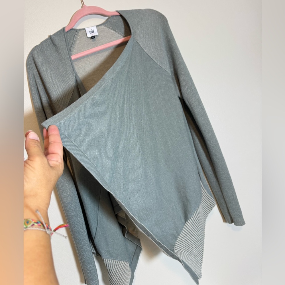 Cabi Open Front Drape Sage Green Cardigan Sweater Medium - Picture 3 of 7